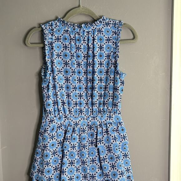 Banana Republic Blue and Purple Floral Print Sleeveless Dress Size 2 - Picture 5 of 9